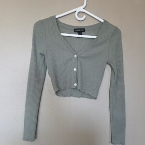 💥Buy2Get1Free💥Forever 21 Green Ribbed Long Sleeve